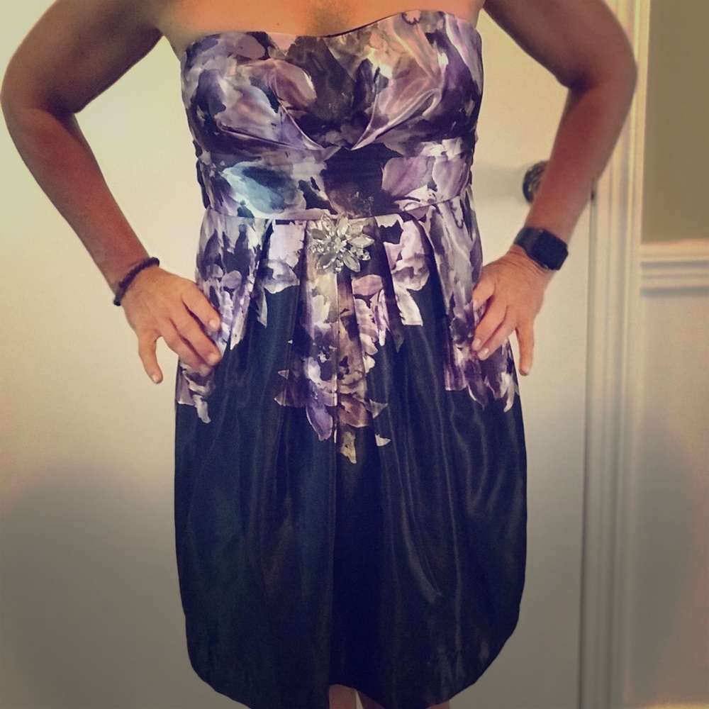 IZ Byer Strapless Belted Dress